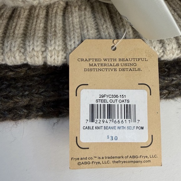 Bundle All NWT (2) Frye & Co Cable Knit Pom Beanies Hats, Universal Thread Scarf - Picture 9 of 14